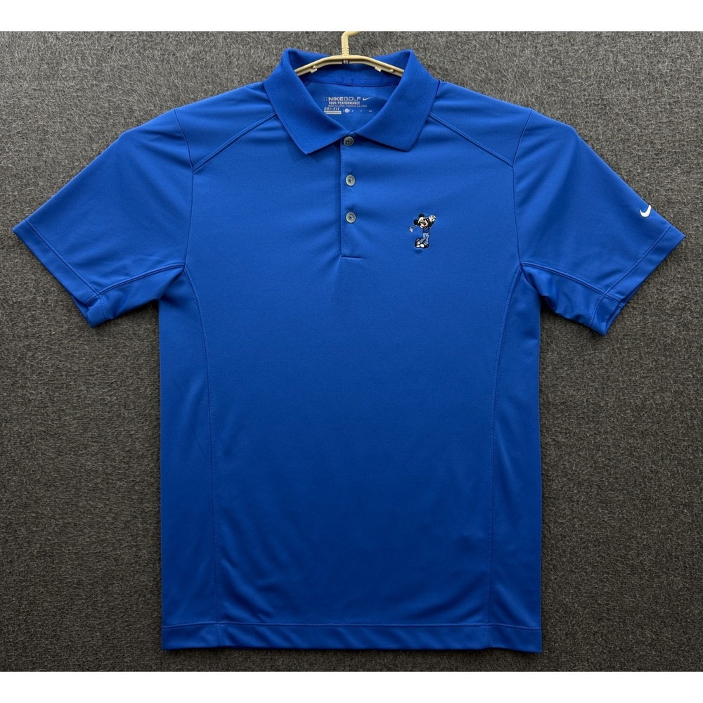 Nike Disney Polo Shirt Mens Small Blue Mickey Mouse Golf Dri Fit Performance - Picture 2 of 9